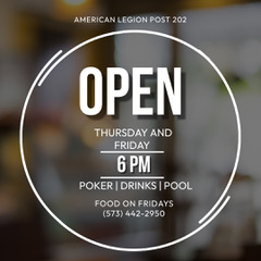 The image shows the times the bar is open